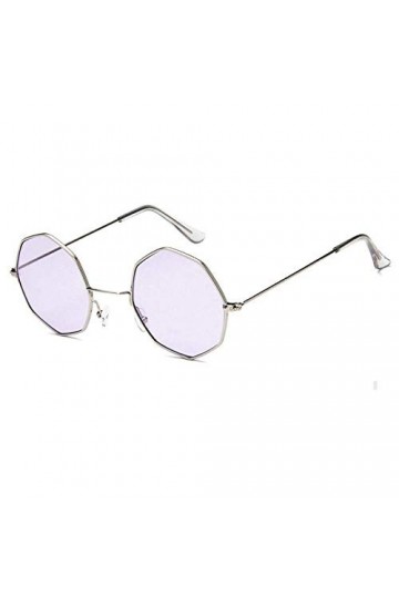 XINGYU Octagon Lunettes de Soleil pour Femmes Rond Miroir rétro Ovale Petites Lunettes de Soleil Jaune Bleu Femmes Violet