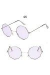 XINGYU Octagon Lunettes de Soleil pour Femmes Rond Miroir rétro Ovale Petites Lunettes de Soleil Jaune Bleu Femmes Violet