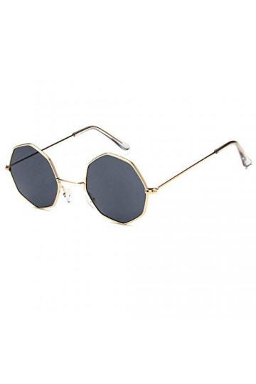 XINGYU Octagon Lunettes de Soleil pour Femmes Rond Miroir rétro Ovale Petites Lunettes de Soleil Jaune Bleu Femmes Or