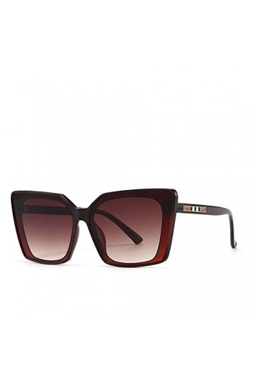 HCHES Grandes lunettes de soleil carrées femmes femmes lunettes de soleil œil de chat Vintage UV400 extérieur, C3, taille uni