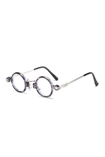 HCHES Vintage rondes petites lunettes de soleil pour hommes lunettes de soleil miroir femmes nuances gothiques femme, C8 Tran