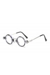 HCHES Vintage rondes petites lunettes de soleil pour hommes lunettes de soleil miroir femmes nuances gothiques femme, C8 Tran