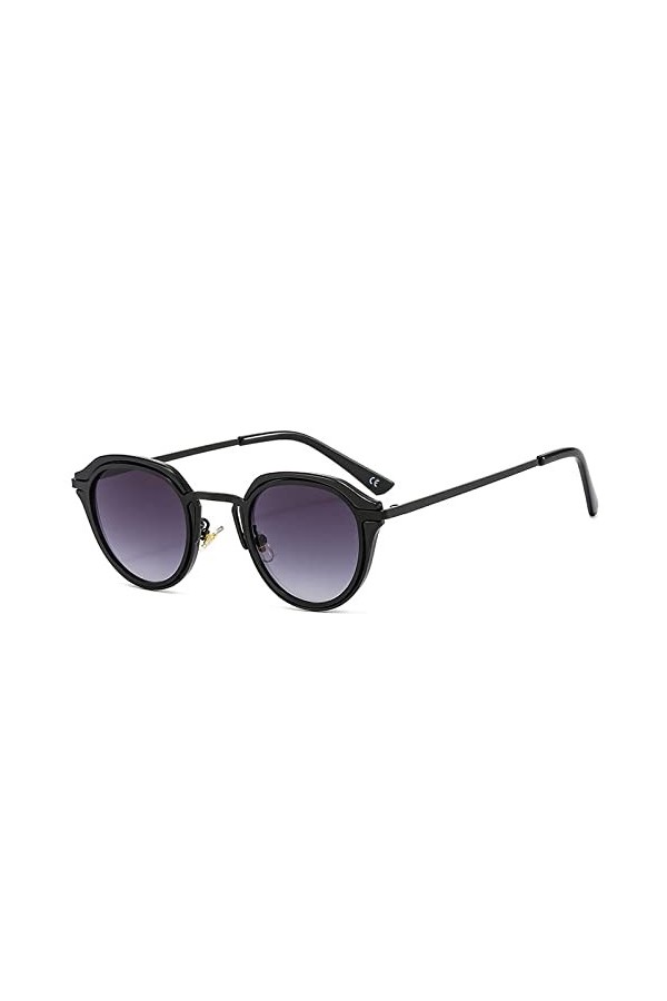 HCHES Lunettes de soleil ovales pour femmes rétro couleur bonbon nuances UV400 hommes léopard dégradé rond lunettes de soleil