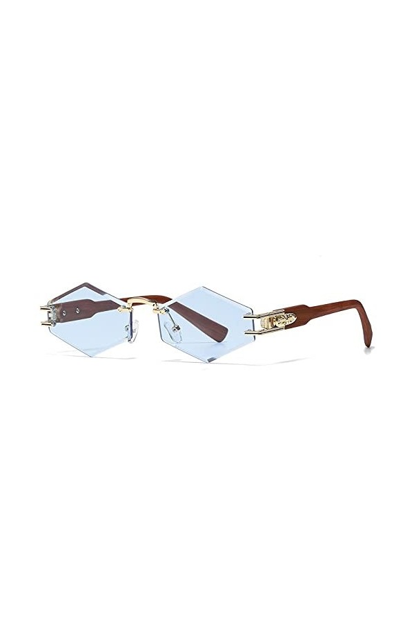 HPIRME Lunettes de soleil de designer pour femmes et hommes sans monture en forme dhexagone, 7, taille unique