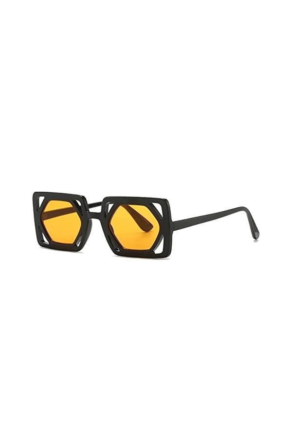 Lunettes de soleil carrées Vintage Hollow Out Frame pour femmes Patchwork Gradient Lunettes de soleil Hommes Hip Hop Shades U
