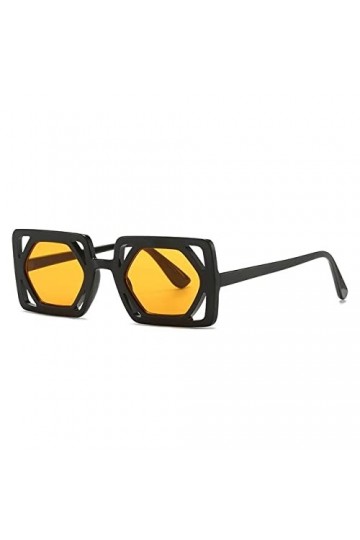 Lunettes de soleil carrées Vintage Hollow Out Frame pour femmes Patchwork Gradient Lunettes de soleil Hommes Hip Hop Shades U