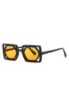 Lunettes de soleil carrées Vintage Hollow Out Frame pour femmes Patchwork Gradient Lunettes de soleil Hommes Hip Hop Shades U
