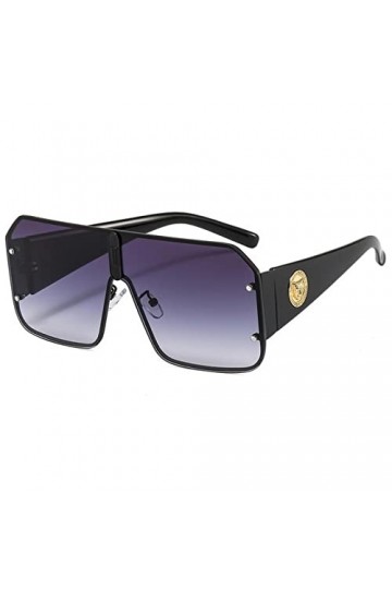 HIHELO Lunettes de soleil nouvelle personnalité tête de léopard conjoined lunettes de soleil mode Street Shooting hommes et f