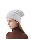 LACOFIA Bonnet dhiver Chaud en Tricot pour Femme Chapeaux Slouchy Neige Tricot Beanie Bonnet Souple Élégant pour Mesdames Ma