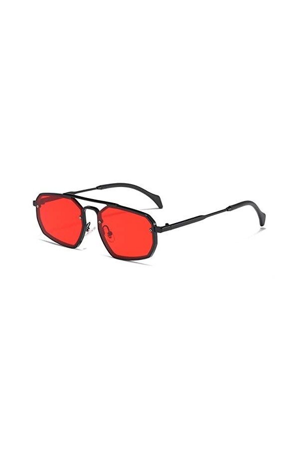 HPIRME Lunettes de soleil vintage femmes lunettes pour femmes/hommes lunettes femmes, C2 rouge, taille unique