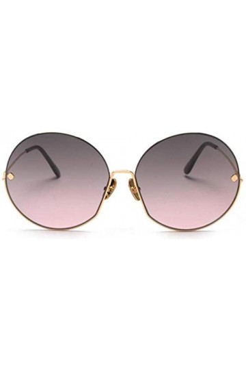 NIUASH Lunettes de Soleil polarisées Vintage Lunettes de Soleil Rondes Femmes Demi-Cadre teinté Couleur lentille Lunettes de 