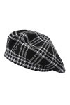 ZLYC Hiver Femmes Classique Francais Cachemire Chapeau de Béret Couche Double Damier Noir,Taille Unique 