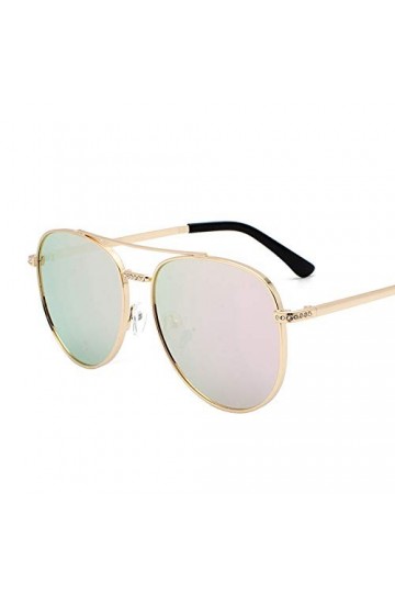 QINGZHOU Lunettes de soleil, lunettes de soleil mode monture incrustée de diamant, lunettes de soleil en métal pour femmes, l
