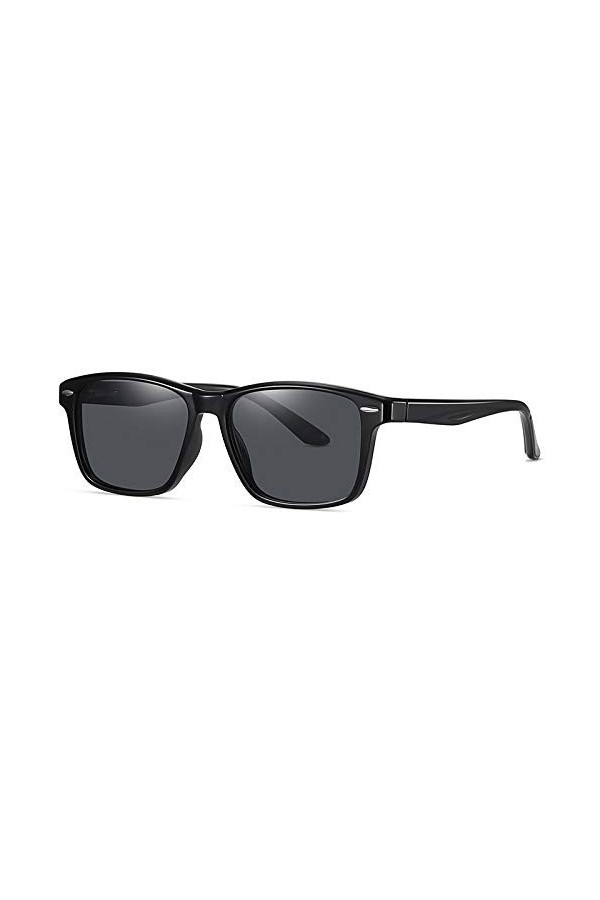 QINGZHOU Lunettes De Soleil,Lunettes De Soleil Polarisées Pour Hommes Et Femmes Lunettes De Soleil Tendance À Monture Carrée,