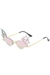 QINGZHOU Lunettes de Soleil,Lunettes de soleil à la mode en métal pour femmes Lunettes de vue personnalisées pour femmes Lune