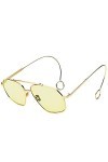 Lunettes De Soleil,Boucles DOreilles Lunettes De Soleil Street Fashion Femmes Lunettes De Soleil, Monture En Or Jaune C1