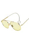 Lunettes De Soleil,Boucles DOreilles Lunettes De Soleil Street Fashion Femmes Lunettes De Soleil, Monture En Or Jaune C1