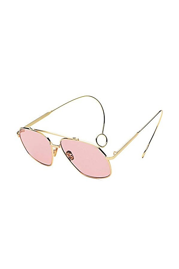 Lunettes De Soleil,Boucles DOreilles Lunettes De Soleil Street Fashion Femmes Lunettes De Soleil, Monture En Or Rose C3