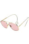 Lunettes De Soleil,Boucles DOreilles Lunettes De Soleil Street Fashion Femmes Lunettes De Soleil, Monture En Or Rose C3