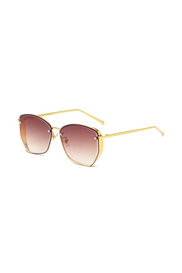 QINGZHOU Lunettes de Soleil,Lunettes de soleil en métal pour femmes, lentilles de couleur HD, lunettes de soleil tendance, lu