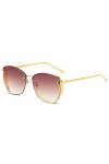 QINGZHOU Lunettes de Soleil,Lunettes de soleil en métal pour femmes, lentilles de couleur HD, lunettes de soleil tendance, lu