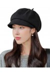 FEOYA Béret Femme Automne Hiver Chapeau Octogonal Élégant Casquette Gavroche Newsboy Vintage Chapeau Basque Loisir Voyage 56-