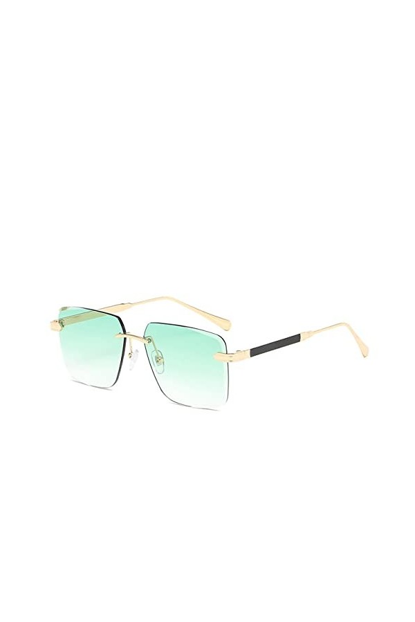 HCHES Lunettes de soleil carrées sans monture à bords coupés hommes femmes Vintage dégradé lunettes de soleil femmes Shaded, 