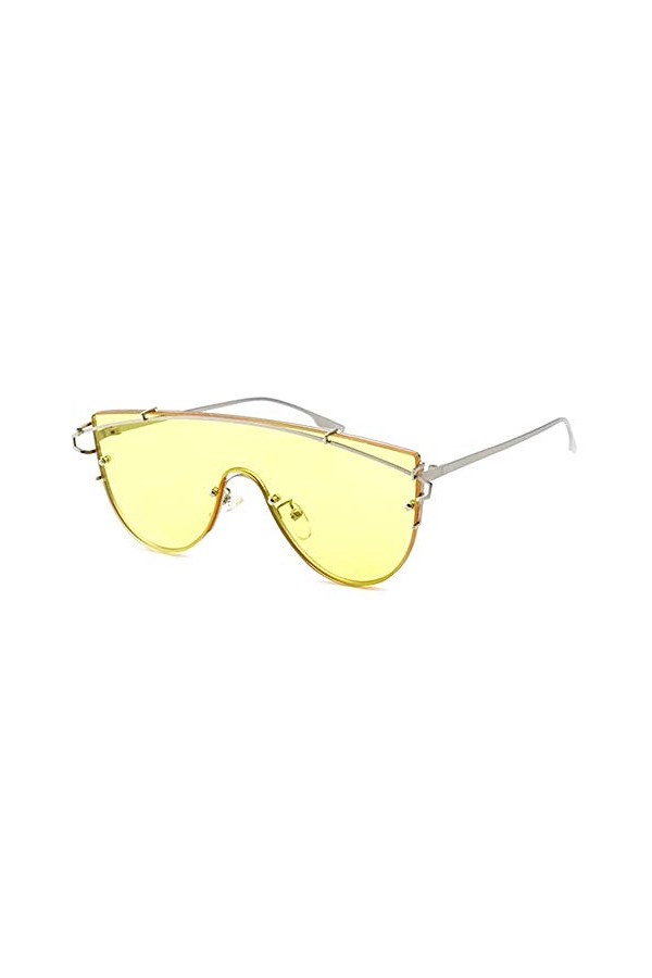 ASRG Lunettes De Soleil Lunettes De Soleil Lunettes De Soleil Une Pièce Sans Cadre De Couleur Bonbon Pour Femmes, Monture Arg