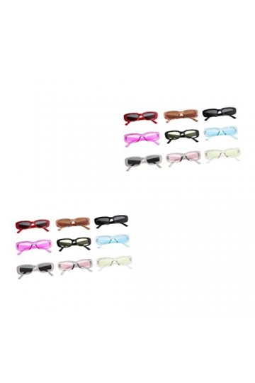Hohopeti 18 Pcs Des Lunettes De Soleil Lunettes De Soleil Tendance Pour Femmes Lunettes De Soleil Carrées Rétro Ancien À La M