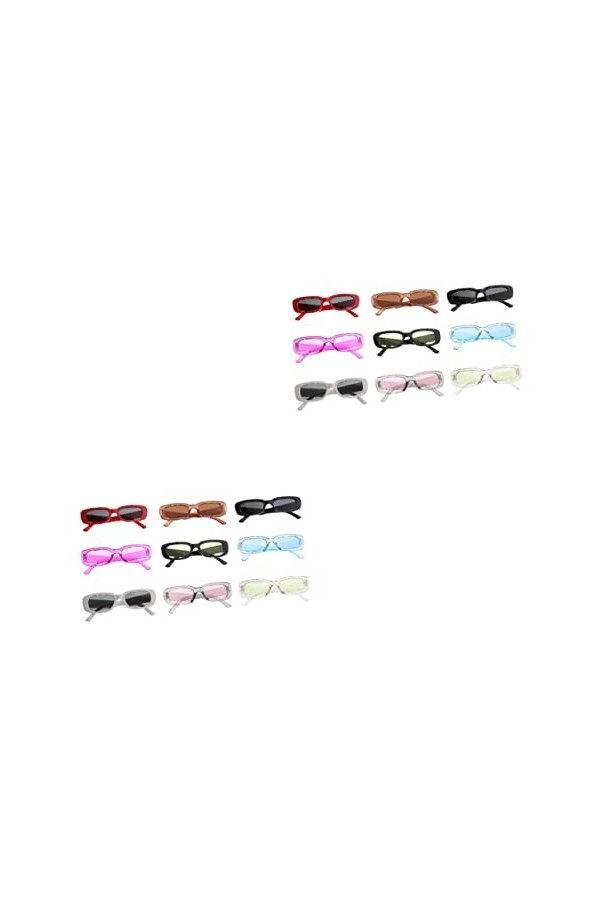 Hohopeti 18 Pcs Des Lunettes De Soleil Lunettes De Soleil Tendance Pour Femmes Lunettes De Soleil Carrées Rétro Ancien À La M