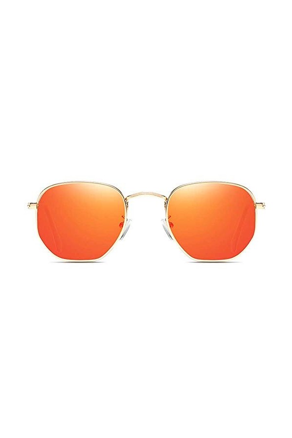 Lunettes De Soleil Lunettes De Soleil Nouveau Matériau Métallique Coloré Lunettes De Soleil Uv400 Vert/Orange/Lentille Rose C