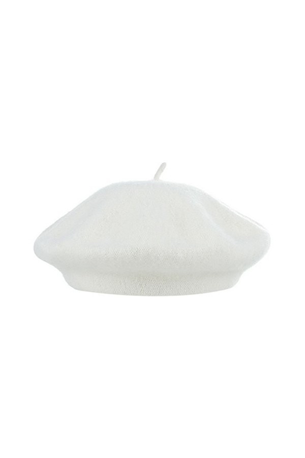 EOZY Béret Femme Vintage Élégant Chaud Automne Hiver Outdoor Chapeau de Peintre Souple Classique Casuel 58cm Blanc 