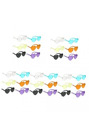 Gadpiparty 30 Pièces Lunettes De Soleil Coeur Lunettes Sans Monture Lunettes De Soleil De Célibataire Lunettes De Soleil Fant