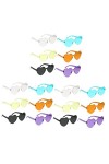 Gadpiparty 30 Pièces Lunettes De Soleil Coeur Lunettes Sans Monture Lunettes De Soleil De Célibataire Lunettes De Soleil Fant