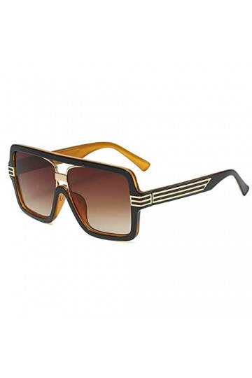 Lunettes de Soleil Vintage One Piece imprimé léopard pour Femmes Lunettes de Soleil carrées Hommes Hip Hop Lunettes, 8, Taill