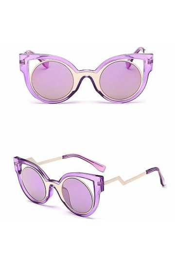 HPIRME Lunettes de soleil œil de chat petite taille en métal lunettes de soleil miroir rose femme femme UV400, 4, taille uniq