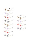 ibasenice 12 Pièces Lunettes De Soleil Coeur Lunettes De Forme Bizarre Lunettes De Forme Sans Monture Lunettes Rétro Célibata