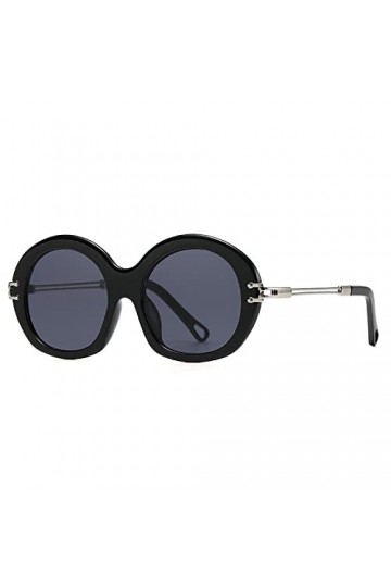 HPIRME Lunettes de soleil surdimensionnées Femmes Lunettes rondes Vintage Retro Shades, C1, taille unique