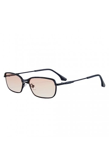 HPIRME Lunettes de soleil à monture métallique rectangulaire rétro pour femmes, verres dégradés transparents UV400 pour homme