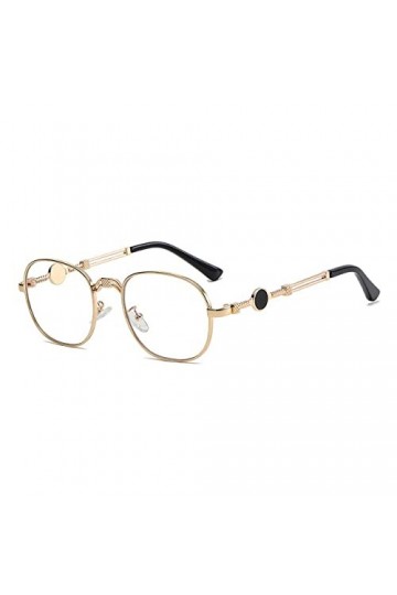 HCHES Lunettes de soleil carrées hommes femmes Vintage voyage petit cadre Punk conduite lunettes de soleil lunettes en métal,
