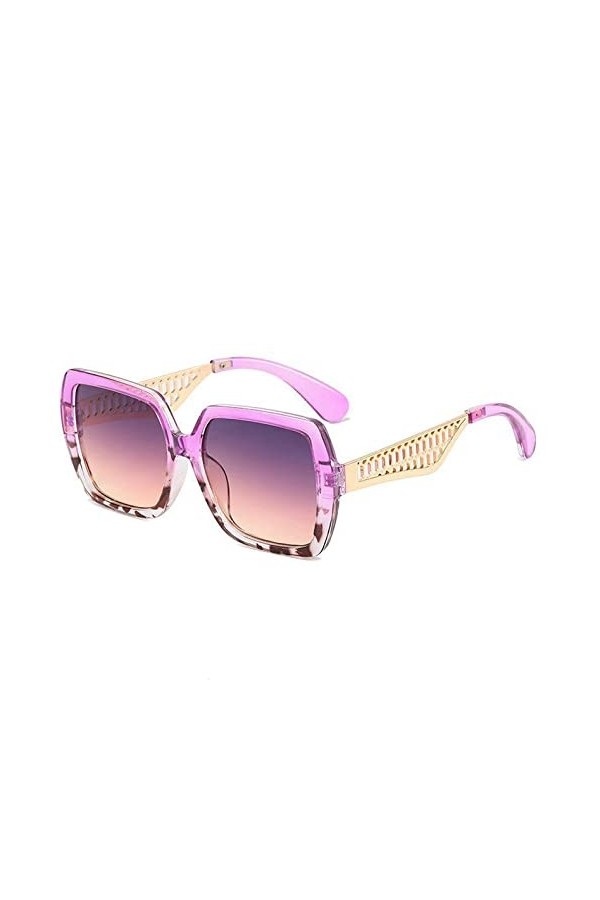 Luxe Tendance Gradient Carré Lunettes De Soleil Hommes Femmes Mode Creux Métal Jambes Grand Cadre Lunettes De Soleil UV400 Lu