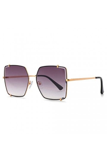 Lunettes de soleil carrées surdimensionnées Lentille dégradée Hommes Femmes Shades Uv400 Vintage Lunettes,3,Taille unique