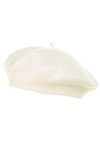 HowYouth Béret en laine de couleur unie vintage classique des années 1940, blanc, taille unique