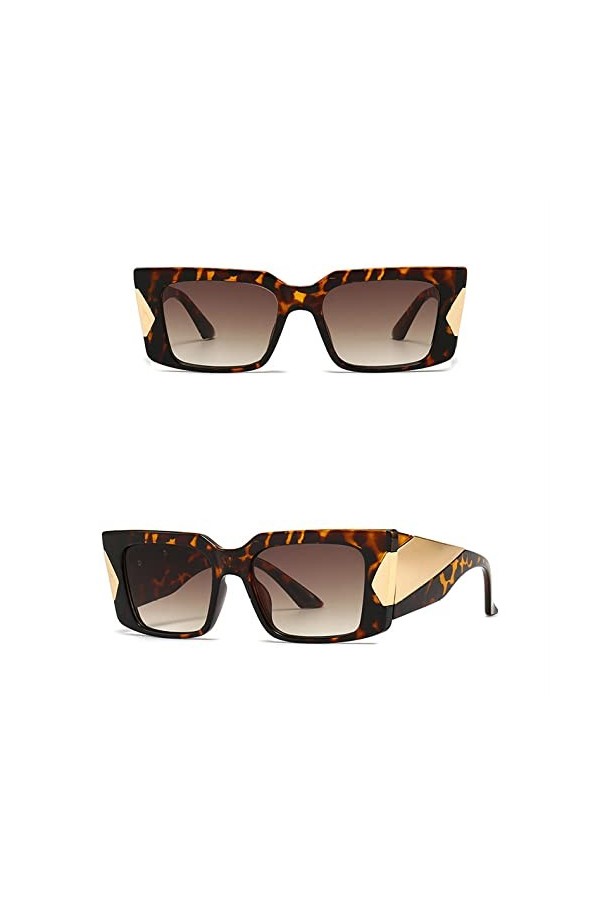 HCHES Lunettes de soleil vintage pour femmes Oversize Shades Lady Trendy Square Black Sun Glasses Large Wide Temples Eyewear,