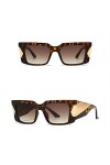 HCHES Lunettes de soleil vintage pour femmes Oversize Shades Lady Trendy Square Black Sun Glasses Large Wide Temples Eyewear,