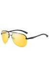Lunettes de soleil polarisées sans monture Hommes Aluminium Magnésium Lunettes de soleil Femmes Driving Shades,3,Taille uniqu