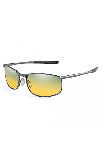 Lunettes de soleil photochromiques Hommes Jour Nuit Vision Lunettes Pilote Lunettes Femmes Lunettes de Soleil Lentille Jaune 