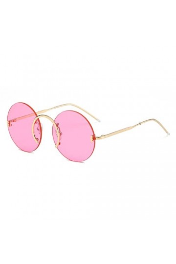 HPIRME Lunettes de soleil rondes Steampunk femmes lunettes de soleil hommes lunettes en métal UV400, C2 rose, taille unique