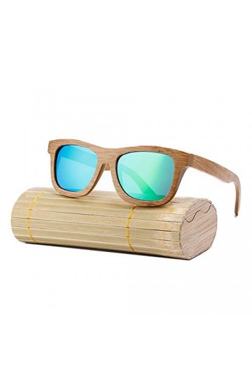 Guajave Femmes Hommes Lunettes de Soleil Bois Bambou Lunettes de Soleil Polarisé Revêtement Verres Lunettes de Soleil avec Bo