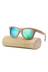 Guajave Femmes Hommes Lunettes de Soleil Bois Bambou Lunettes de Soleil Polarisé Revêtement Verres Lunettes de Soleil avec Bo